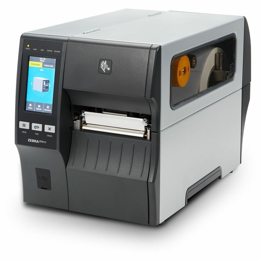 Zebra ZT411 Industrial, Manufacturing, Transportation & Logistic, Retail, Healthcare, Distribution Center, Asset Tracking, Pharmacy, Laboratory, Desktop Thermal Transfer Printer - Monochrome - Label Print - Fast Ethernet - USB - USB Host - Serial - Bluetooth 4.1 - IEEE 802.11ac Wireless LAN - Near Field Communication (NFC) - RFID - US - With Cutter