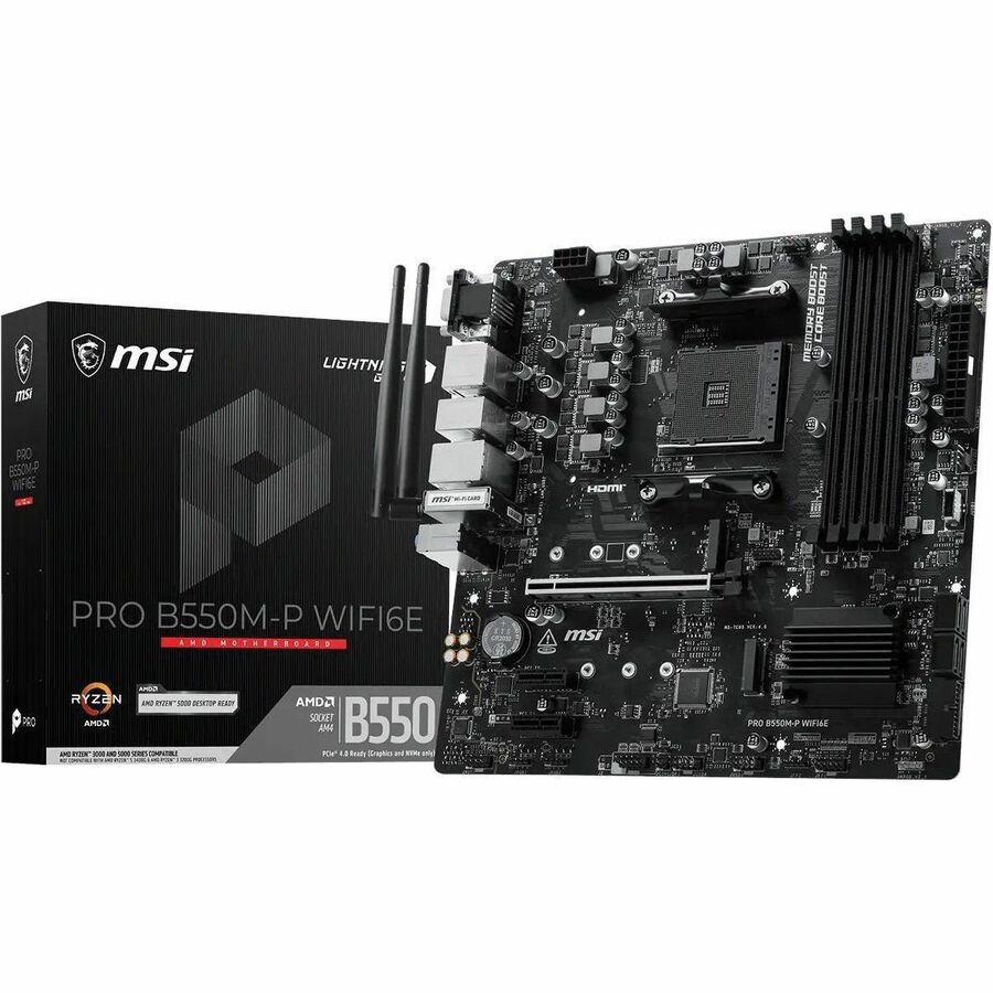 MSI B550M-P WIFI6E Gaming Desktop Motherboard - AMD B550 Chipset - Socket AM4 - Micro ATX