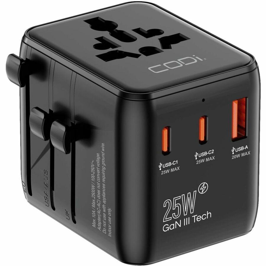 CODi International Travel Adapter with 25W PD