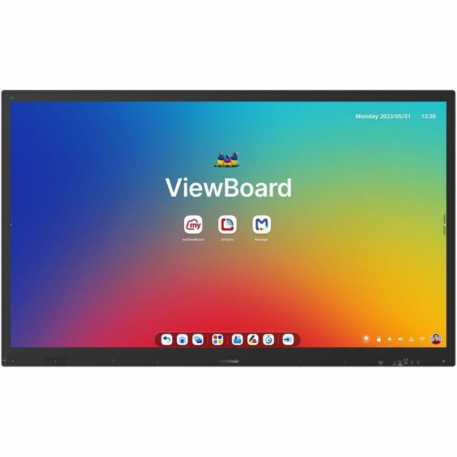 ViewSonic IFP6563 65" PCAP 4K 16:9 Android EDLA-certified ViewBoard interactive flat panel display with integrated microphone and USB-C