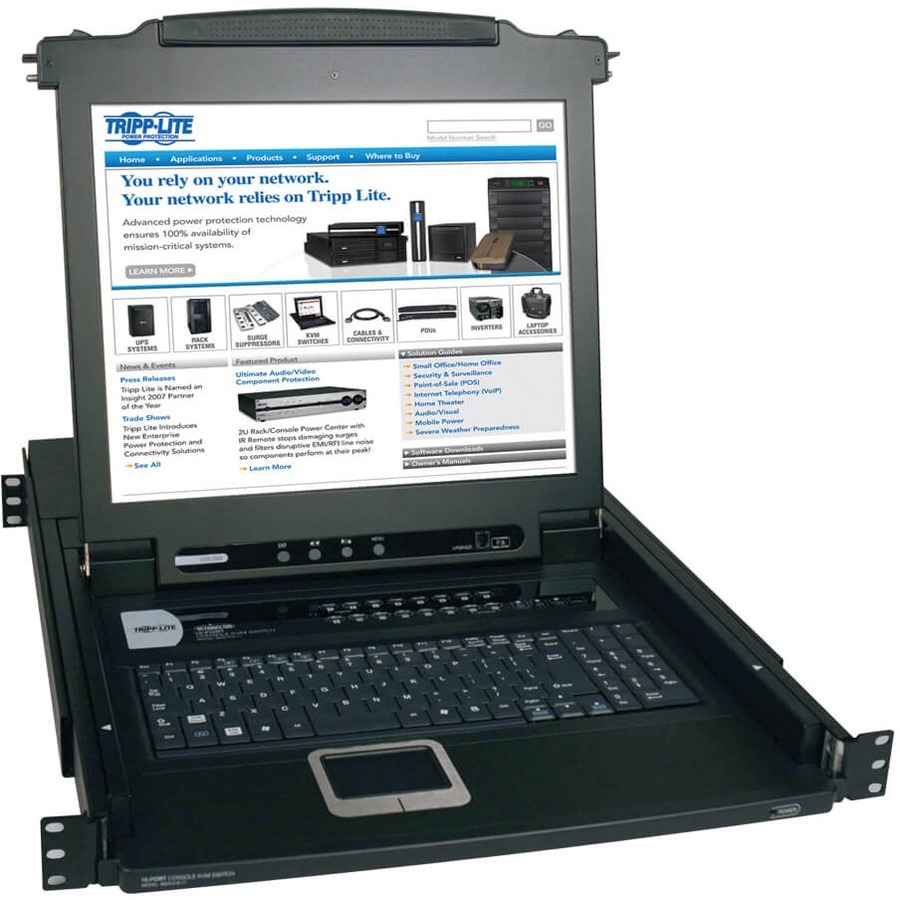 Tripp Lite B020-016-17 16-Port 1U Console KVM Switch - Steel Housing - 16 Computer(s) - 17" LCD - 16 x SPDB-15 Keyboard/Mouse/Video - 1U Height