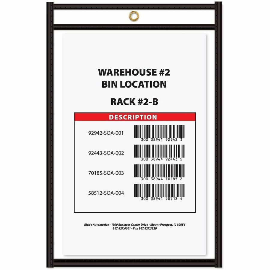 C-Line Products CLI46069 Stitched Plastic Ticket Holder 6x9 Clear 25/Box