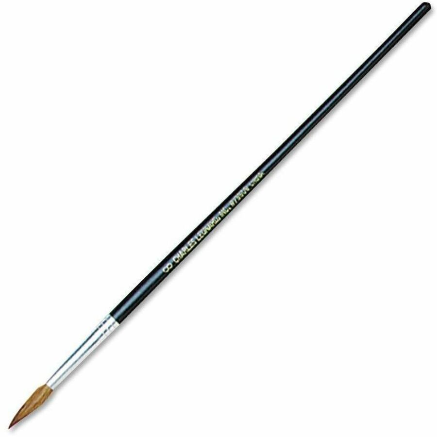 CLI Round Camel Hair Paint Brushes - No. 8 - Wood Black Handle - Aluminum Ferrule - 1 Dozen