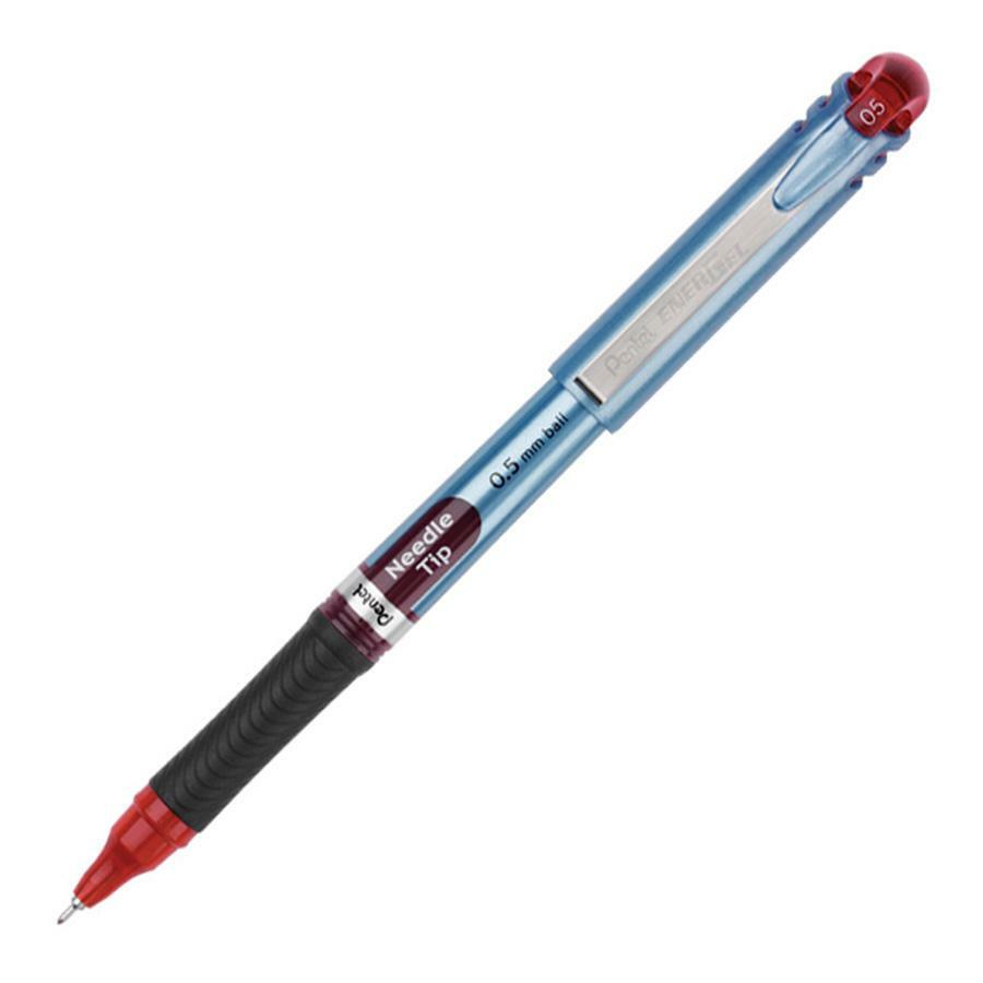 Pentel® Energel® Needle Retractable Deluxe Liquid Gel Pen, Fine Point, Red  Ink (PENBLN75B)