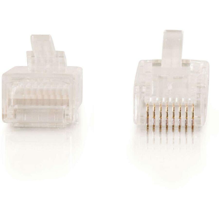 C2G RJ45 Cat5E Modular Plug for Round Stranded Cable Multipack (50-Pack)