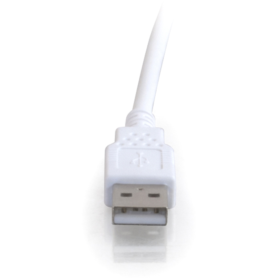 C2G 3.3ft USB Extension Cable - USB A to USB A Extension Cable - USB 2.0 - White - M/F