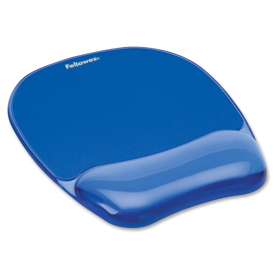 Fellowes Crystals® Gel Mousepad/Wrist Rest - Blue - 0.75" x 7.88" x 9.19" Dimension - Blue - Gel, Rubber - Stain Resistant, Skid Proof - 1 Pack
