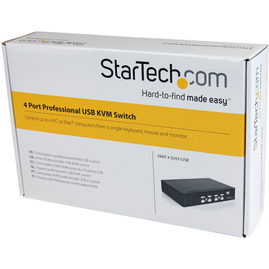 StarTech 4 Port Professional VGA USB KVM Switch with Hub, TAA