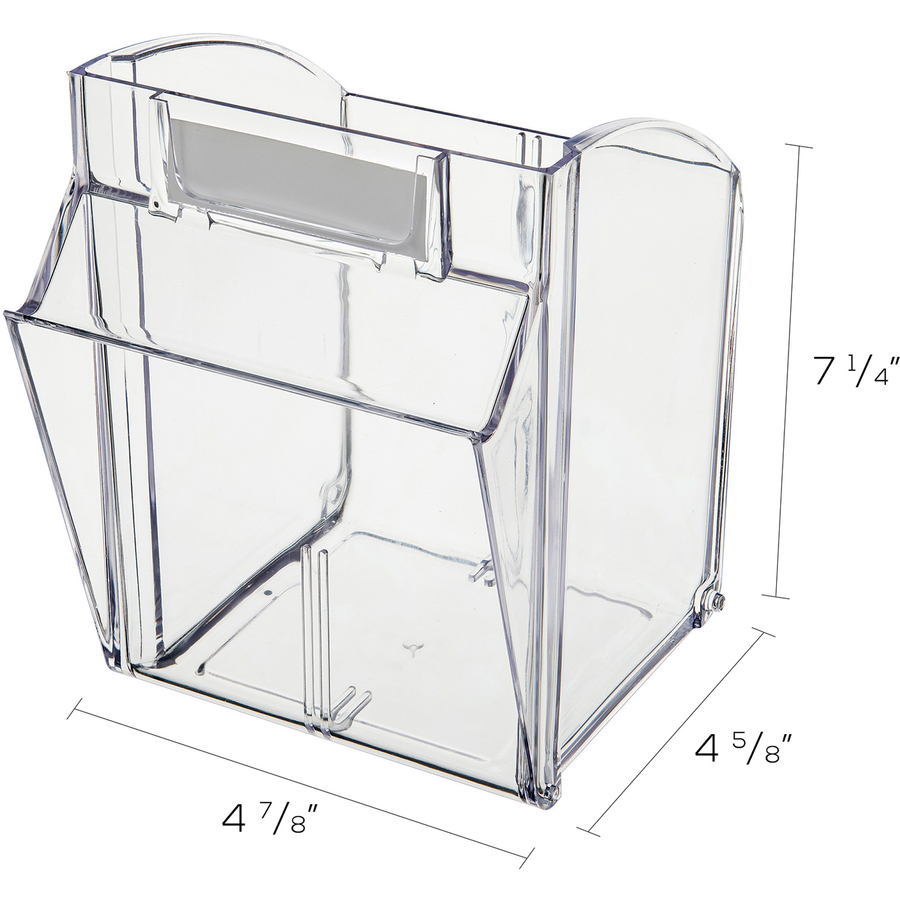 Deflecto Tilt Bin Interlocking Multi-Bin Storage Organizer - 4 Compartment(s) - 8.1" Height x 23.6" Width x 6.6" Depth - Interlockable - Black - Plastic - 1 Each - Desktop Organizers - DEF20404OP