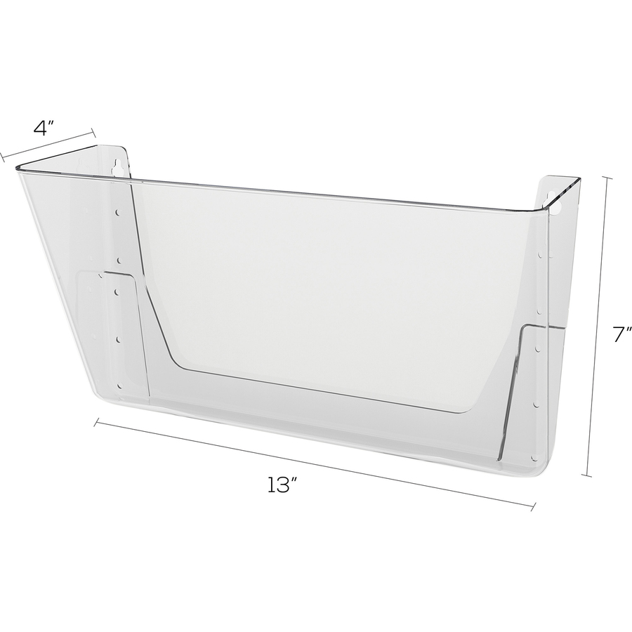 Deflecto Stackable DocuPocket - 1 Compartment(s) - 7" Height x 13" Width x 4" Depth - Stackable - Clear - Plastic - 1 Each - Wall Files, Pockets & Accessories - DEF73201