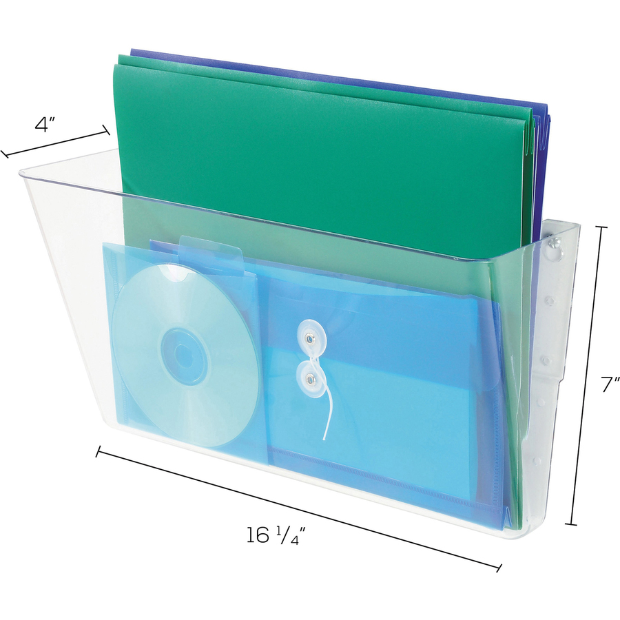 Deflecto EZ Link Stackable DocuPocket - 1 Compartment(s) - 7" Height x 16.3" Width x 4" Depth - Stackable - Clear - 1 Each = DEF74301