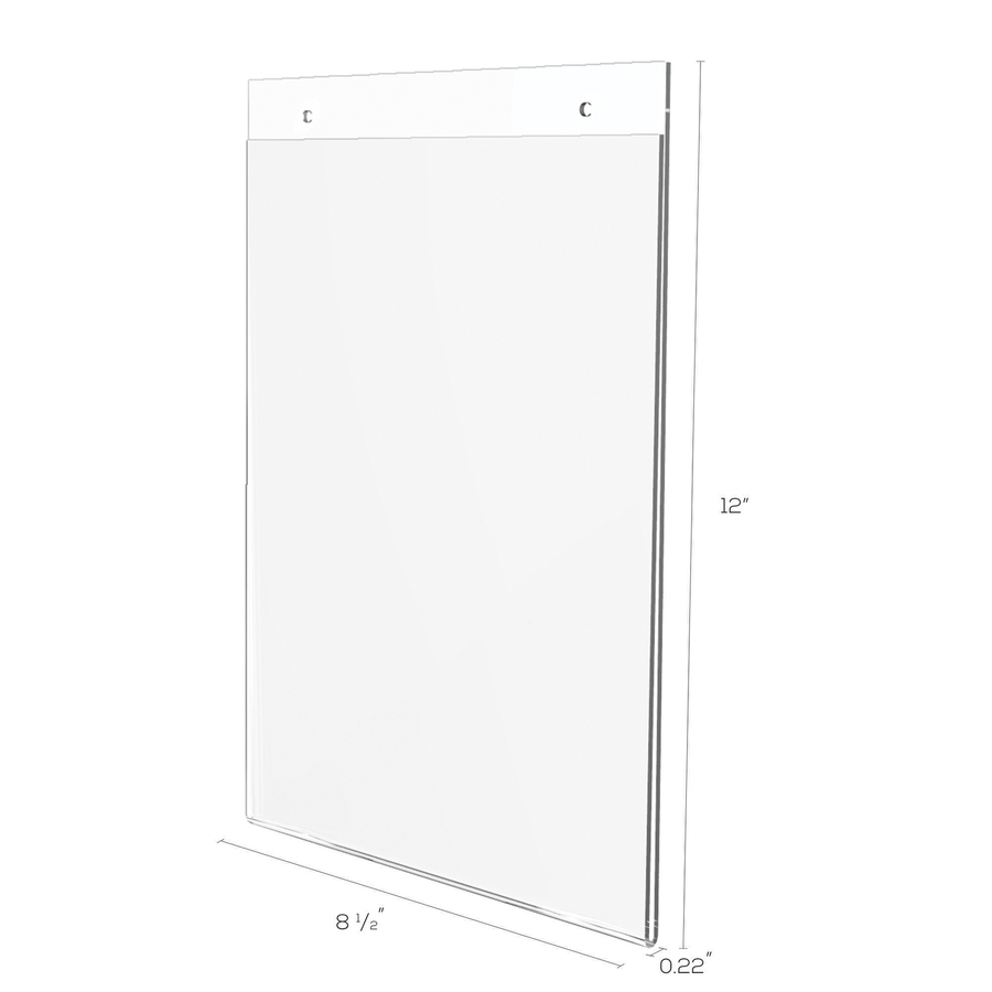 Deflecto Classic Image Wall Mount Sign Holders - 1 Each - 8.50" (215.90 mm) Width x 11" (279.40 mm) Height - Plastic - Clear = DEF68201