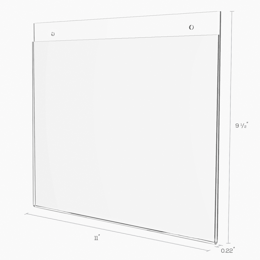 Deflecto Classic Image Wall Mount Sign Holders - 1 Each - 11" Width x 8.5" Height - Wall Mountable - Plastic - Clear