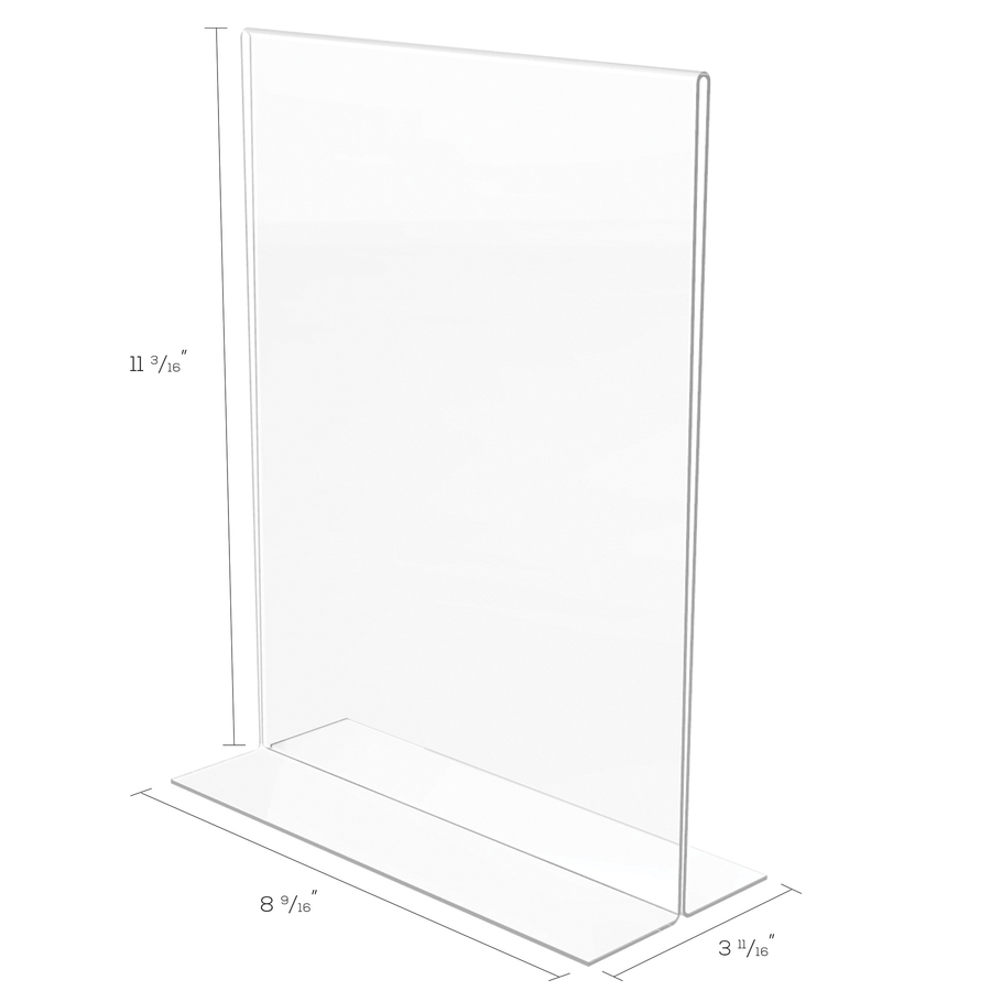 Deflecto Classic Image Double-Sided Sign Holder - 1 Each - 8.50" (215.90 mm) Width x 11" (279.40 mm) Height - Rectangular Shape - Self-standing, Bottom Loading - Plastic - Clear = DEF69201