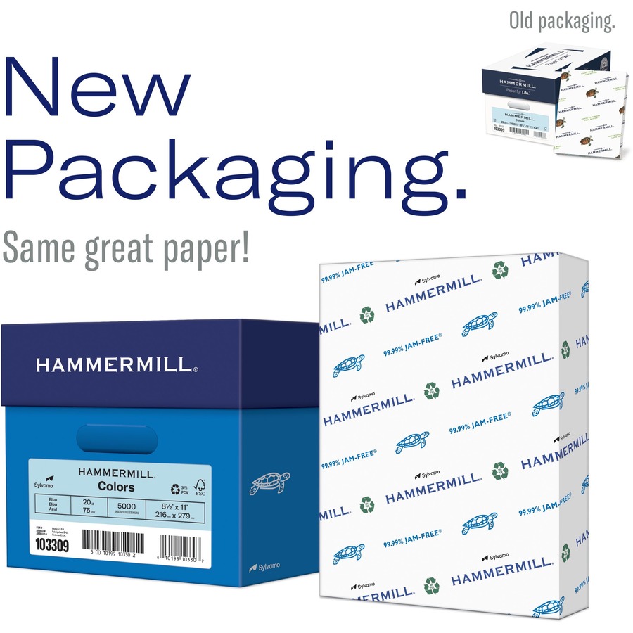 Hammermill Colors Recycled Copy Paper - - Lilac - Letter - 8 1/2" x 11" - 20 lb Basis Weight - Smooth - 500 / Ream - SFI, FSC - Archival-safe, Acid-free, Jam-free - Copy & Multi-Use Coloured Paper - HAM102269