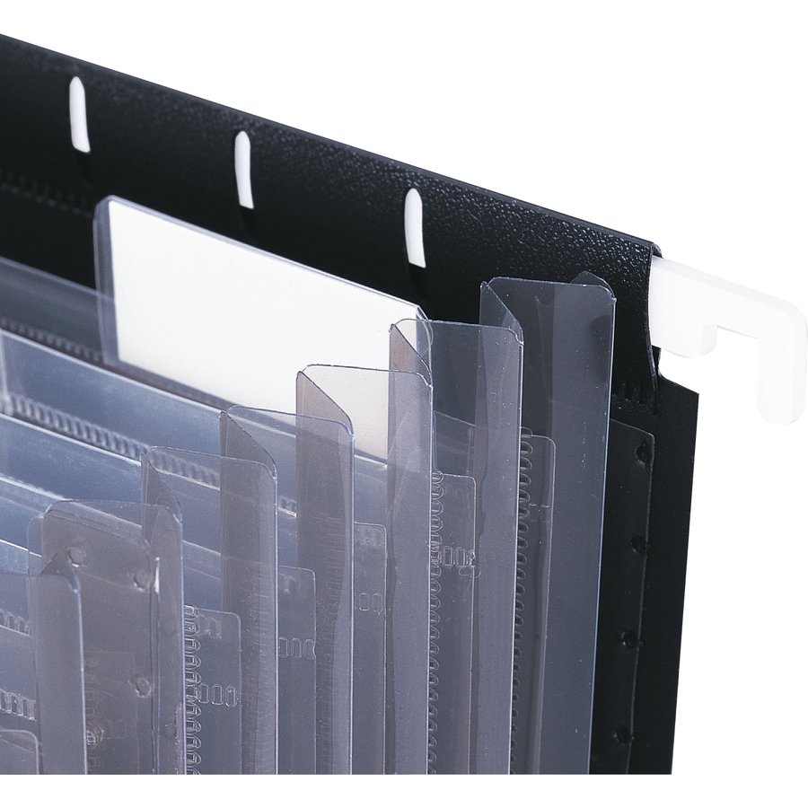 Smead Letter Expanding File - 8 1/2" x 11" - 7/8" Expansion - 13 Pocket(s) - 12 Divider(s) - Poly - Black - 1 Each - Poly Expanding Files - SMD65125