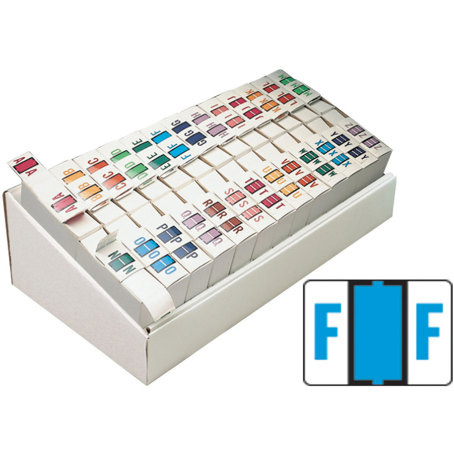 Smead BCCR Bar-Style Color-Coded Labels - "Alphabet" - 1 1/4" Width x 1" Length - Assorted - 500 / Box