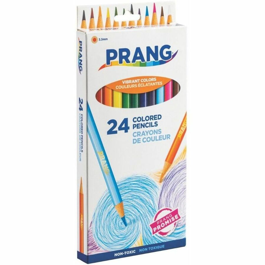 Prang Colored Pencils - 3.3 mm Lead Diameter - Assorted Lead - Assorted Barrel - 24 / Set = DIX22240