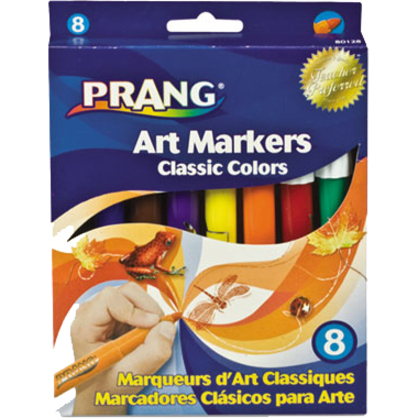 Prang Classic Markers - Non-Washable - Broad Line Tip - 8 Assorted Colours - Art Markers - DIX80128