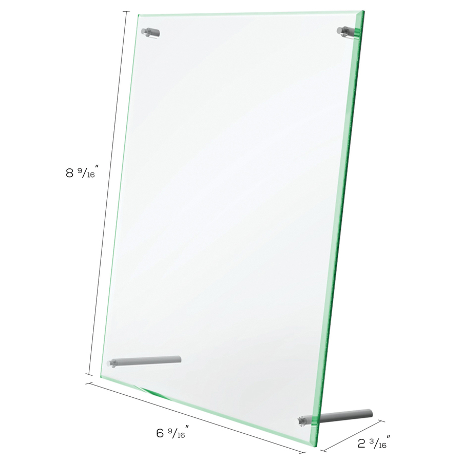 Deflecto Superior Image Beveled Sign Holder - 1 Each - 5" (127 mm) Width x 7" (177.80 mm) Height - Rectangular Shape - Self-standing, Lightweight, Beveled Edge - Clear = DEF799593