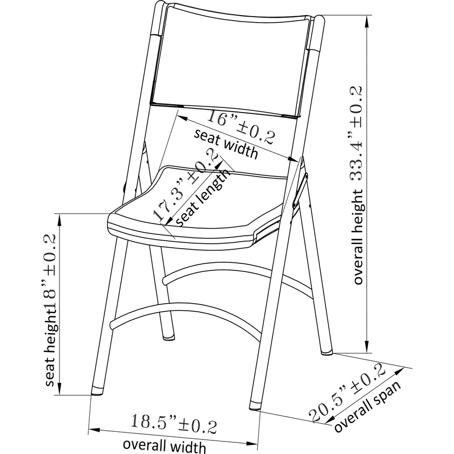 Lorell Heavy-duty Blow-Molded Folding Chairs - Light Gray Polyethylene Seat - Light Gray Polyethylene Back - Dark Gray Steel Frame - Steel, Polyethylene - 4 / Carton