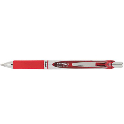 EnerGel EnerGel RTX Liquid Gel Pen - Medium Pen Point - 0.7 mm Pen Point Size - Refillable - Retractable - Red Gel-based Ink - Silver Barrel - Metal Tip - 1 Each
