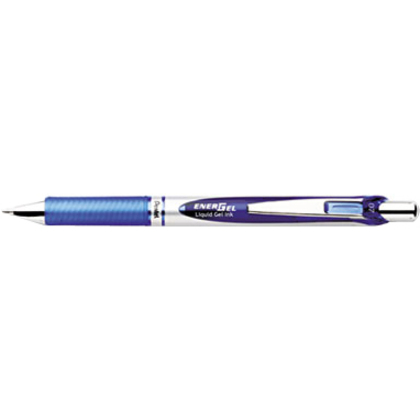 EnerGel EnerGel RTX Liquid Gel Pen - Medium Pen Point - 0.7 mm Pen Point Size - Refillable - Retractable - Blue Gel-based Ink - Silver Barrel - Metal Tip - 1 Each