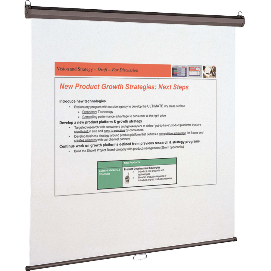 Quartet Manual Projection Screen - 1:1 - Matte White - 60" x 60" - Wall Mount, Ceiling Mount - Projector Screens - QRT660S