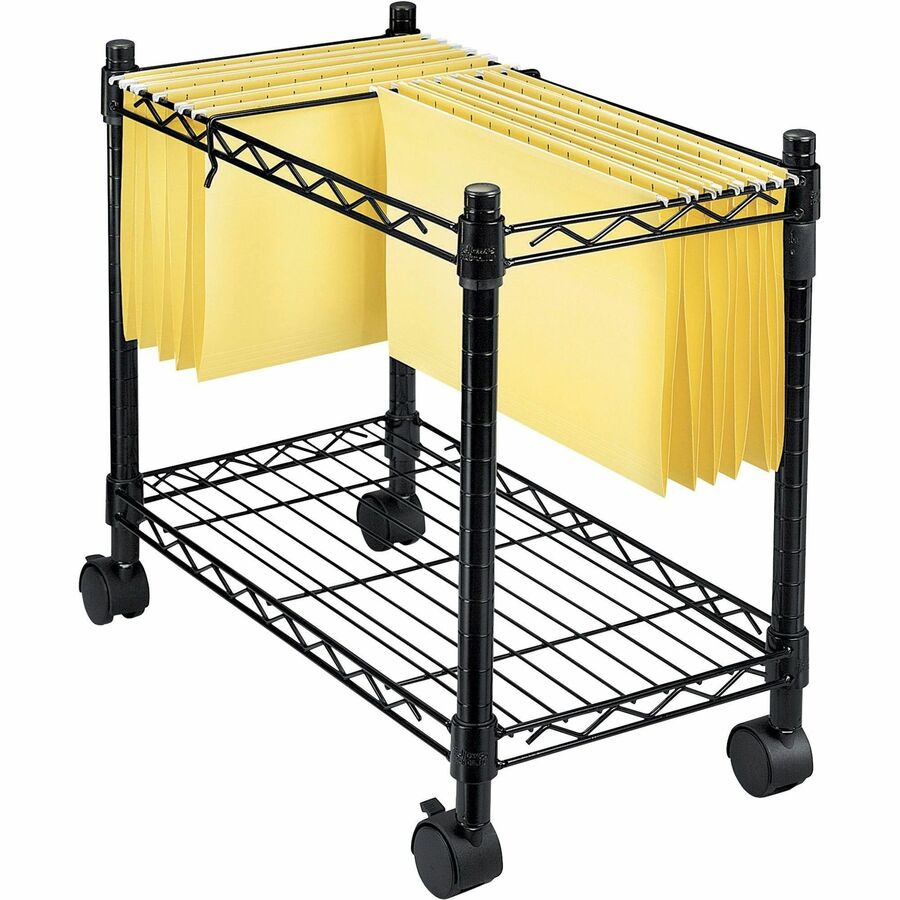 Fellowes High-Capacity Rolling File Cart - 4 Casters - Metal, Steel - x 24" Width x 14" Depth x 20.5" Height - Black - 1 Each