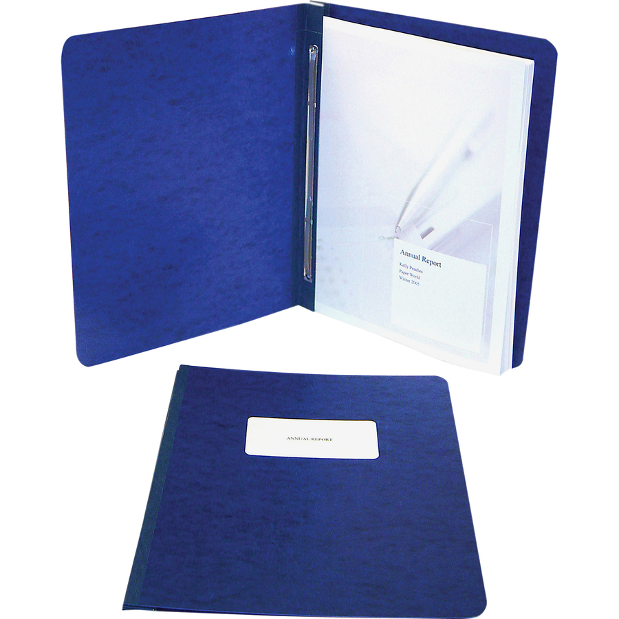 ACCO Presstex Letter Recycled Report Cover - 3" Folder Capacity - 8 1/2" x 11" - Dark Blue - 30% Recycled - 1 Each