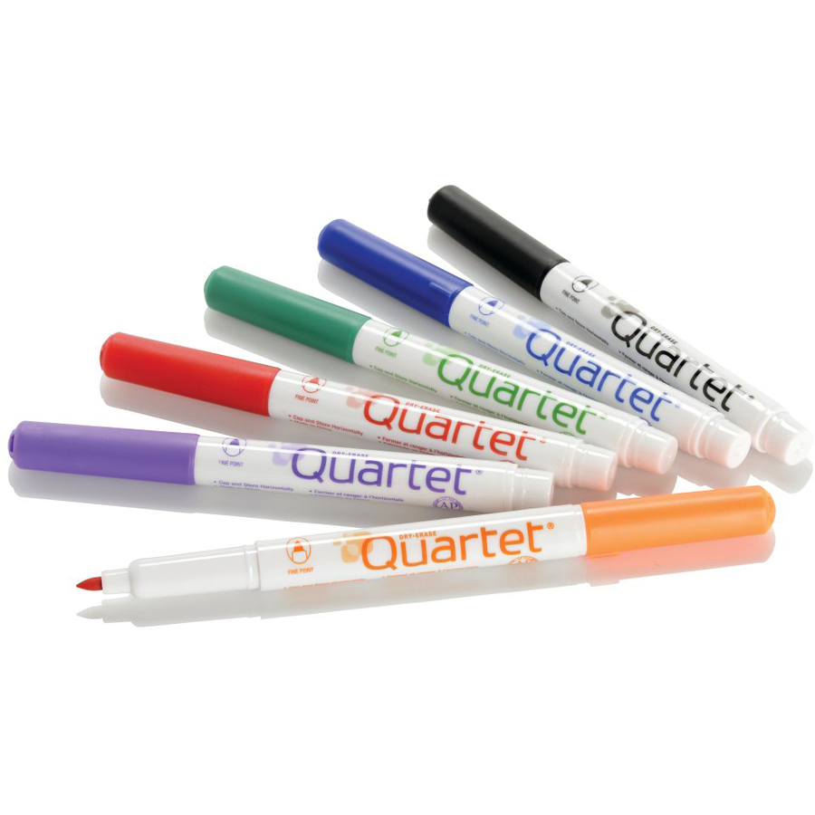 Quartet Classic Low Odor Dry-Erase Markers, Fine Tip, DryGuard Ink