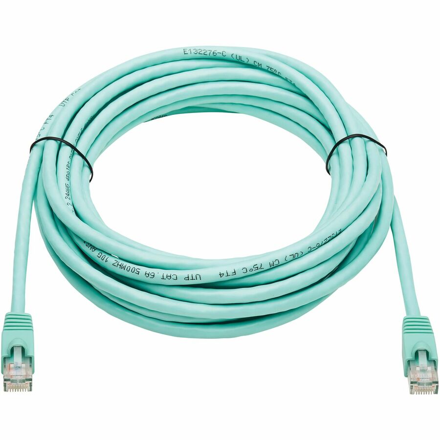 Tripp Lite by Eaton Cat6a 10G Snagless UTP Ethernet Cable (RJ45 M/M) Aqua 25 ft. (7.62 m)
