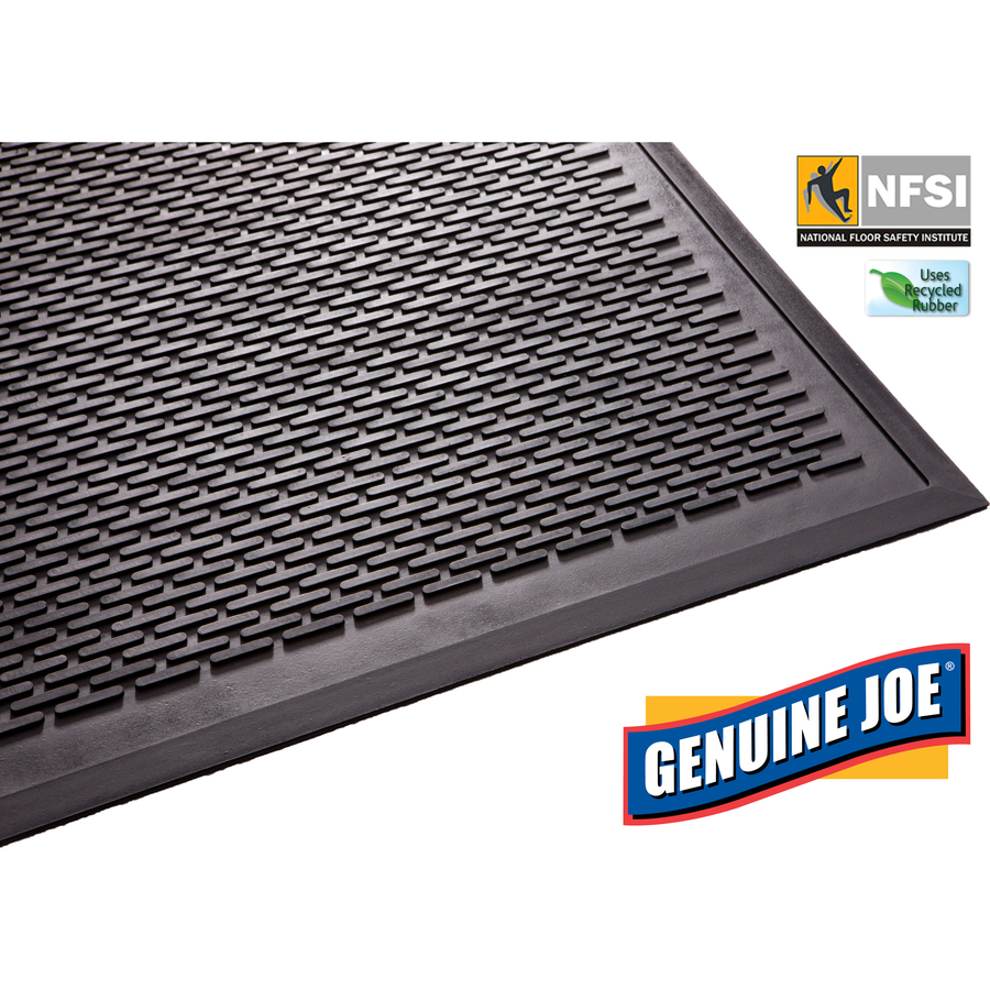 Genuine Joe Clean Step Scraper Floor Mats - Outside Entrance, Outdoor - 60  Length x 36 Width - Rubber - Black - R&A Office Supplies