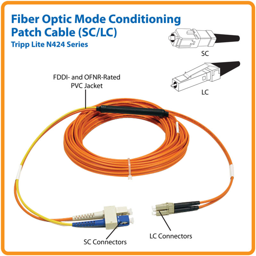 Tripp Lite by Eaton 1M Fiber Optic Mode Conditioning Patch Cable SC/LC 3' 3ft 1 Meter