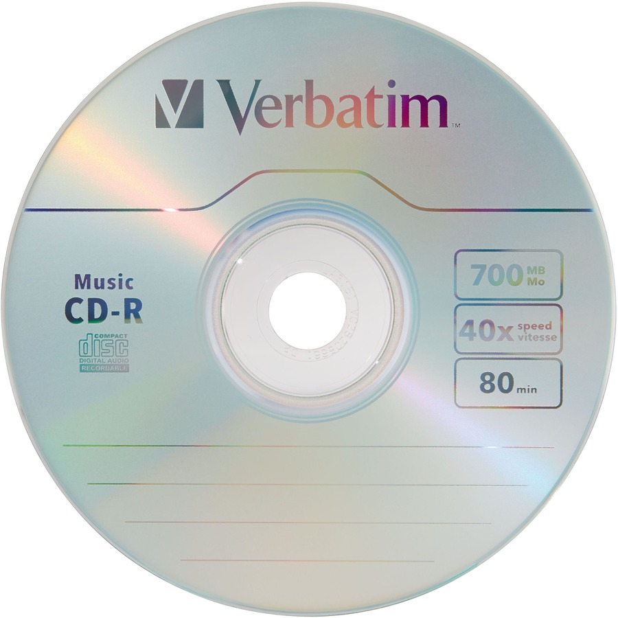 Verbatim Music CD-R 80min 40x with Branded Surface - 25pk Spindle