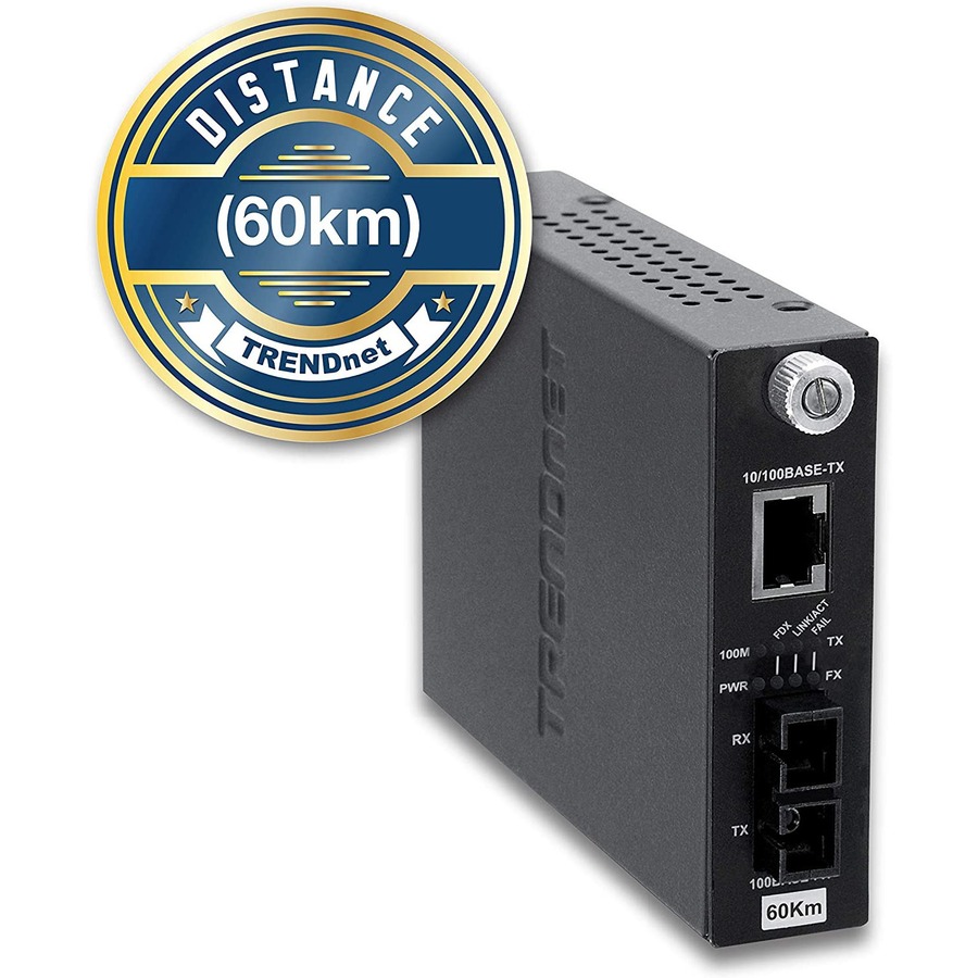 TRENDnet Intelligent 10/100Base-TX to 100Base-FX Single Mode Fiber Converter(60KM)