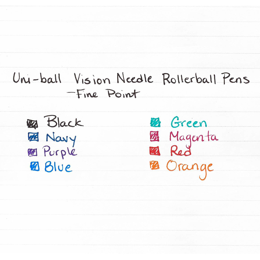 Uni-ball Uniball Vision Needle Rollerball Pens Fine Point 0.7mm