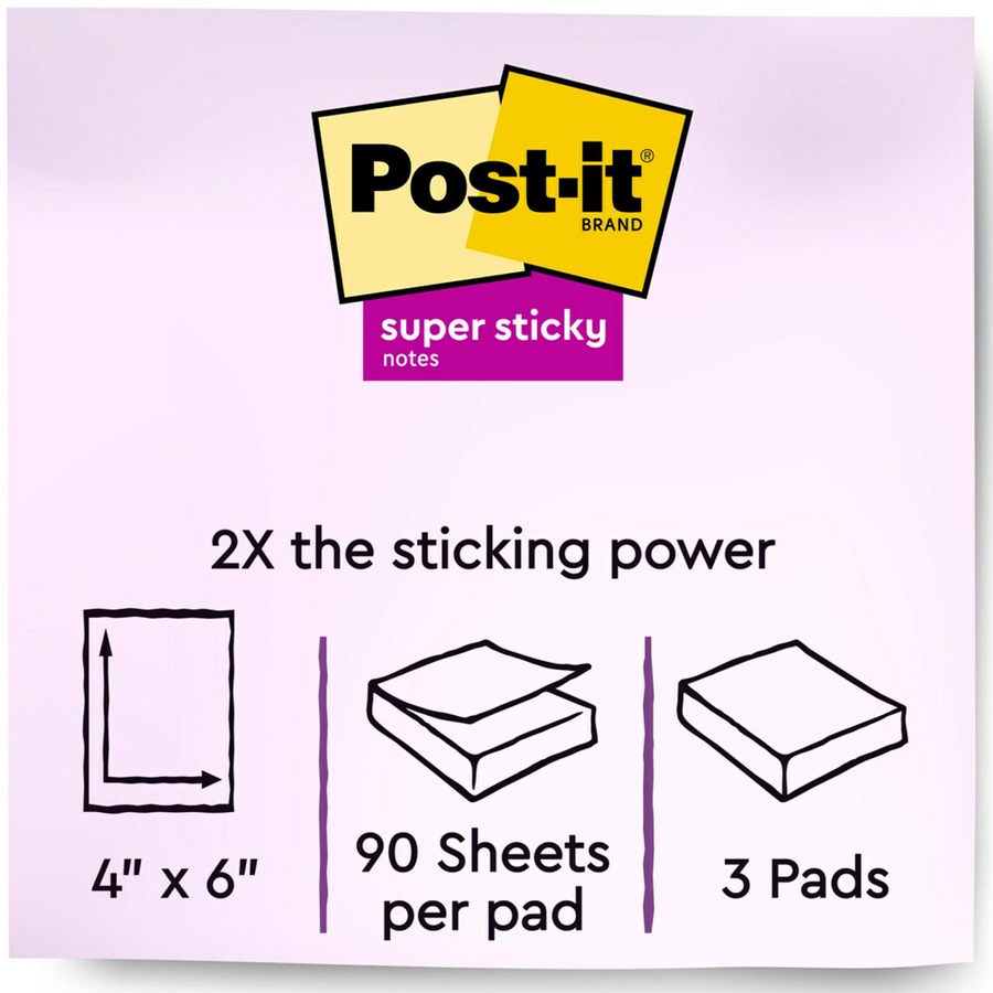 Post-it® Super Sticky Lined Recycled Notes - Wanderlust Pastels Color  Collection