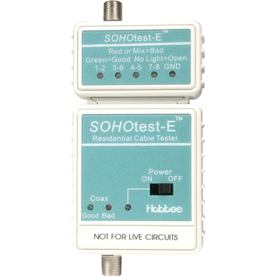 C2G SOHOTest-E Residential Cable Tester - 1Number of Batteries Supported