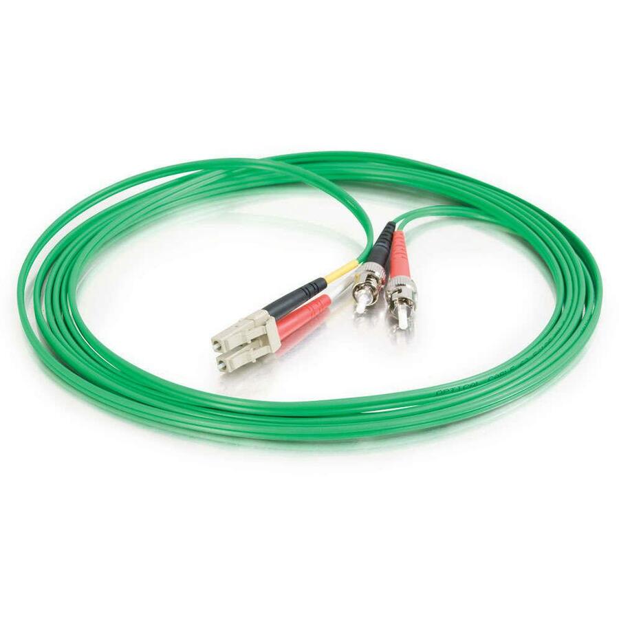 C2G 10m LC-ST 62.5/125 OM1 Duplex Multimode PVC Fiber Optic Cable - Green