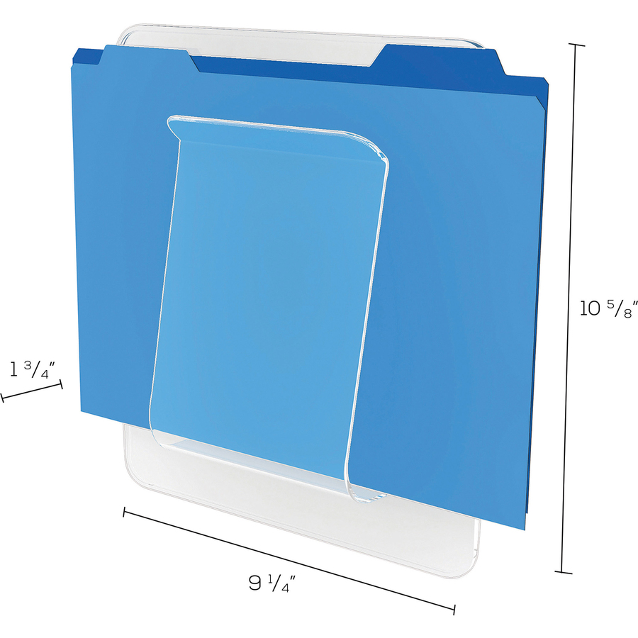 Deflecto Stand-Tall Wall File - 10.6" Height x 9.3" Width x 1.8" Depth - Unbreakable, Stackable - Clear - Plastic - 1 Each = DEF65501