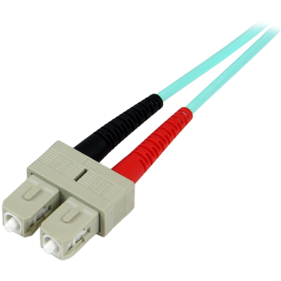 StarTech.com 10m (30ft) LC/UPC to LC/UPC OM3 Multimode Fiber Optic Cable, Full Duplex Zipcord Fiber, 100Gbps, LOMMF, LSZH Fiber Patch Cord