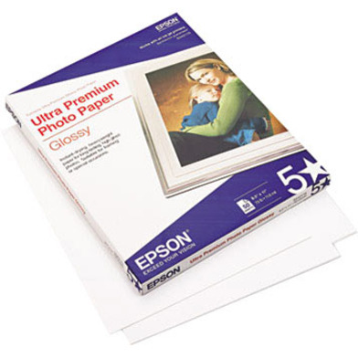 Epson Ultra-premium Glossy Photo Paper - Letter - 8 1/2" x 11" - Glossy - 50 / Pack - Bright White
