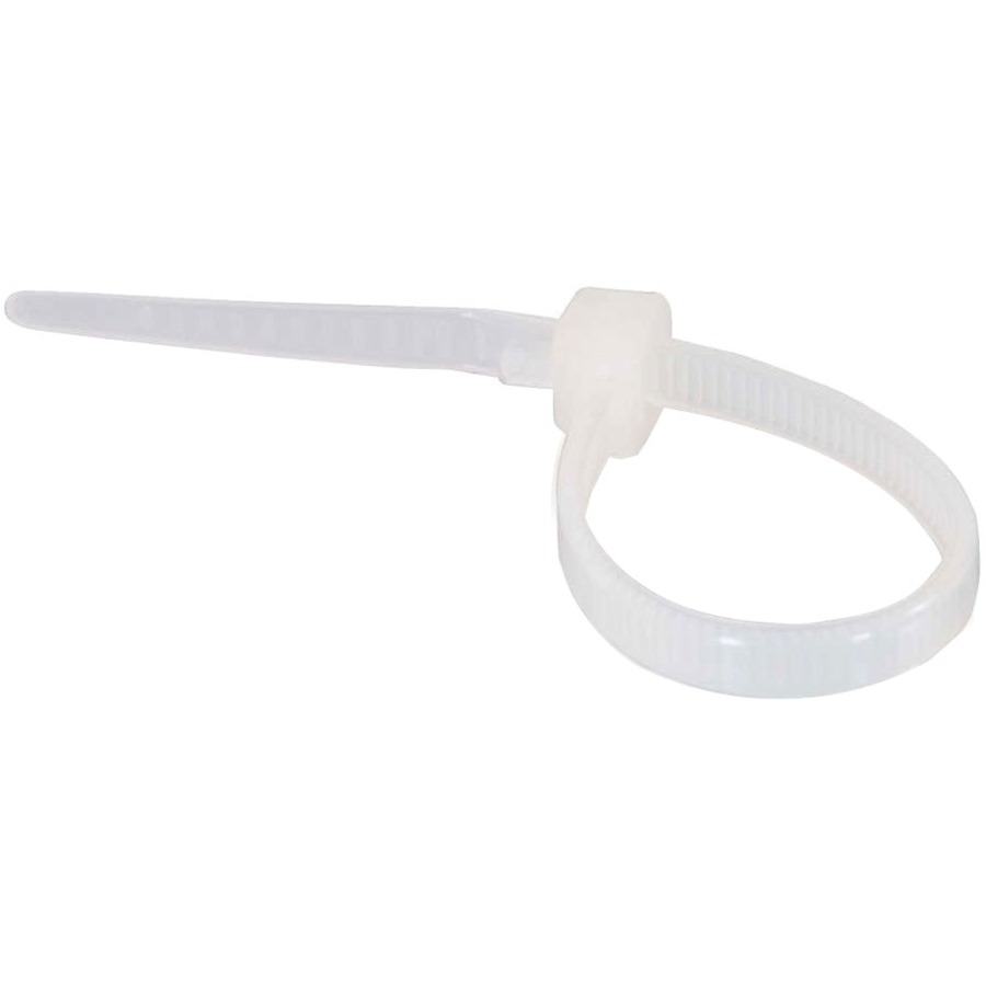 C2G white 7.5 inch cable ties 100-pack for bundling cables in racks and closets — alternate view 1