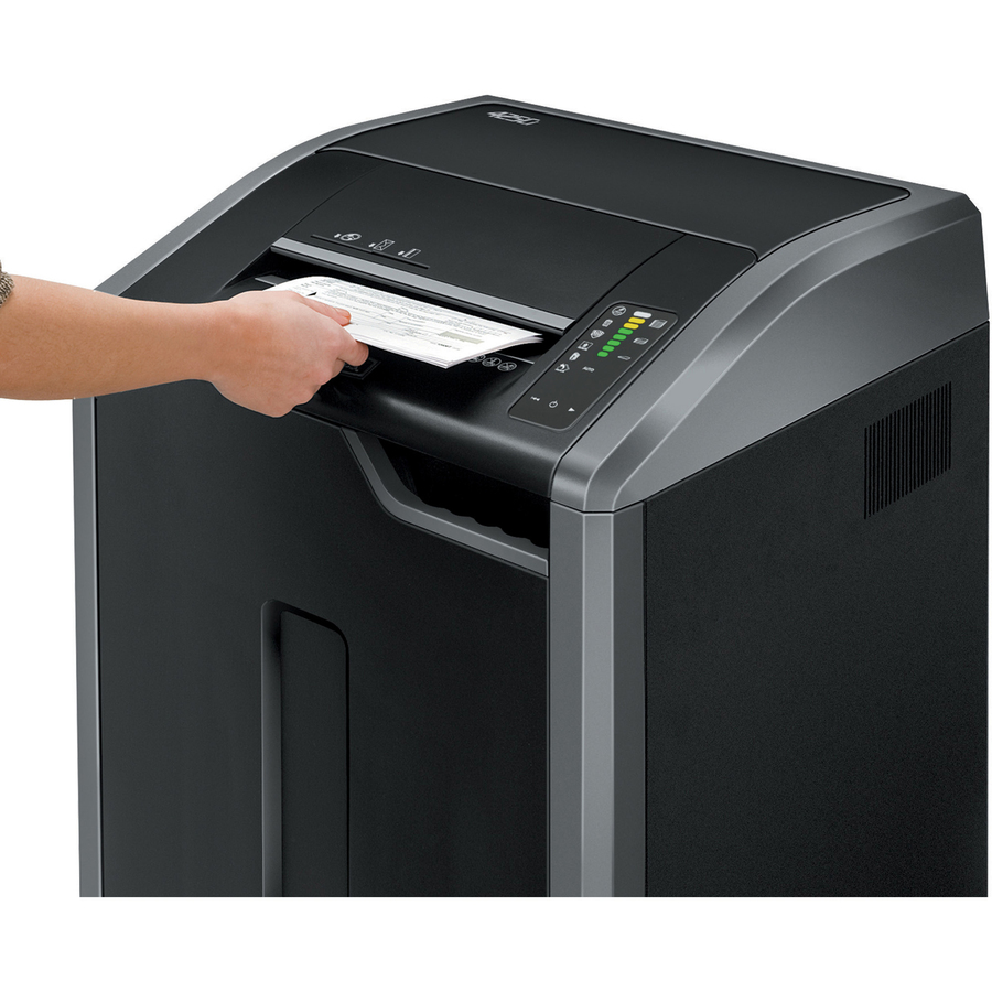 Fellowes Powershred® 425Ci 100% Jam Proof BAA Compliant Cross-Cut Shredder - Continuous Shredder - Cross Cut - 30 Per Pass - for shredding Staples, Credit Card, CD, DVD, Paper Clip, Junk Mail, Paper - 0.2" x 1.1" Shred Size - P-4 - 6.10 m/min - 12" Th - Cross-Cut/Confetti-Cut Shredders - FEL38425