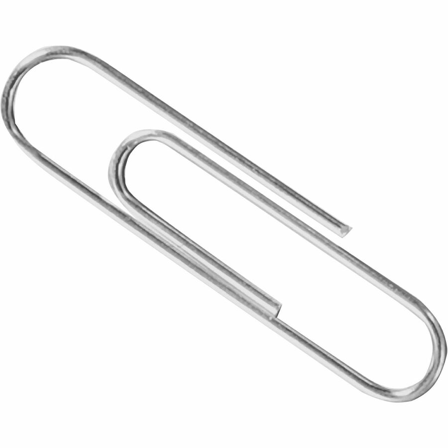 ACCO Paper Clips - No. 3 - 0.9" Length - 10 Sheet Capacity - Galvanized, Corrosion Resistant - 1000 / Pack - Silver - Metal, Zinc Plated