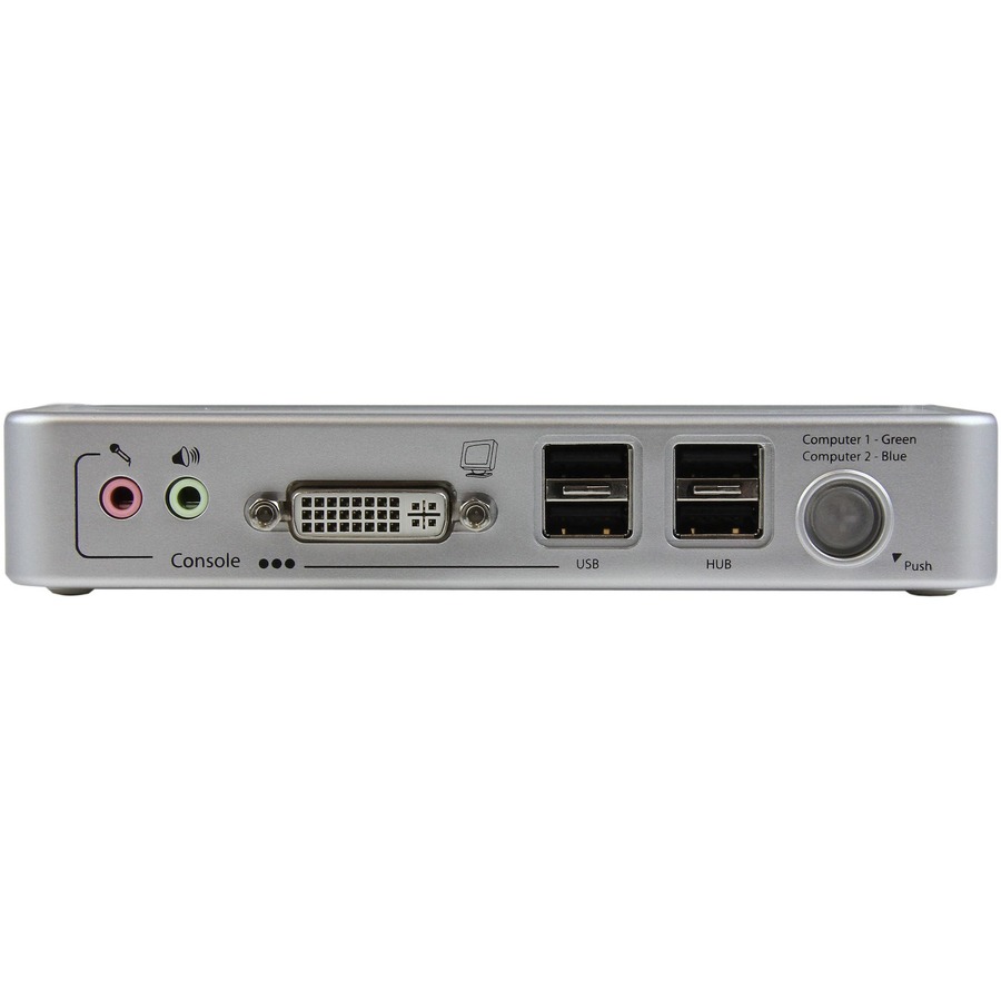 StarTech.com 2 Port USB DVI KVM Switch Kit with Cables USB 2.0 Hub & Audio - USB DVI KVM with Cables and Audio Switching - KVM / audio / USB switch - USB - 2 ports - 1 local user