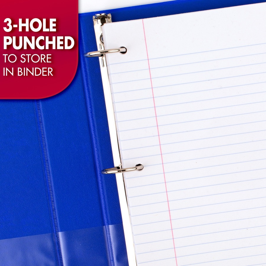 Mead 3-Hole Punched Wide-ruled Filler Paper - 200 Sheets - Ruled Red Margin - 8" x 10 1/2" Sheet Size - White Paper - 200 / Pack