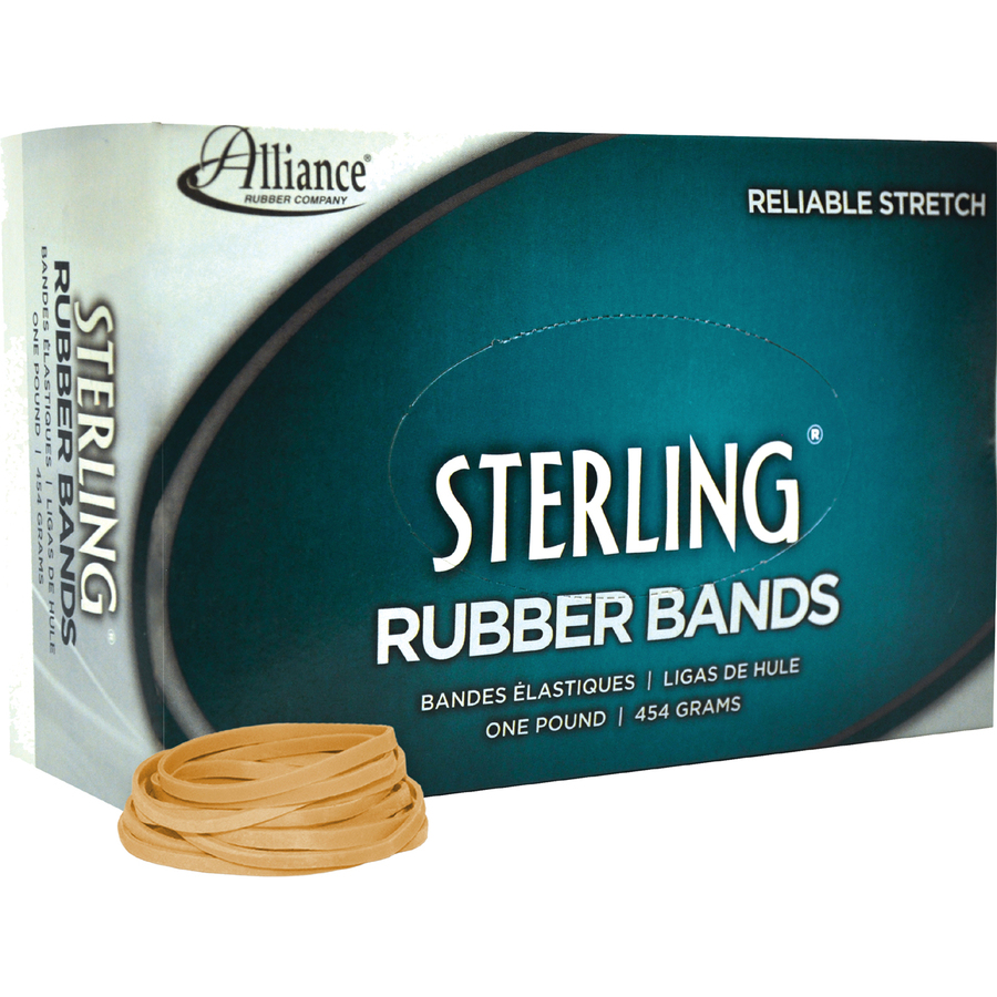 Alliance Rubber 24315 Sterling Rubber Bands - Size #31 - Approx. 1200 Bands - 2 1/2" x 1/8" - Natural Crepe - 1 lb Box