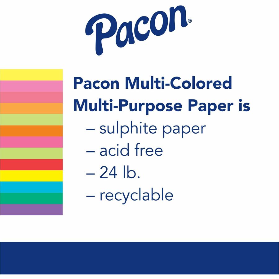 Pacon Kaleidoscope Hyper Multi-Purpose Paper - Letter - 8.50" x 11" - 24 lb Basis Weight - 500 Sheets/Pack - Multi-Purpose Paper - Hyper Lime